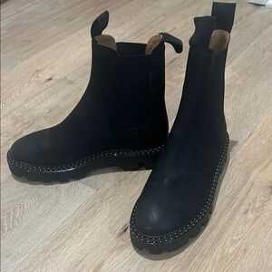 rag & bone Black Combat Boots with Silver Studs